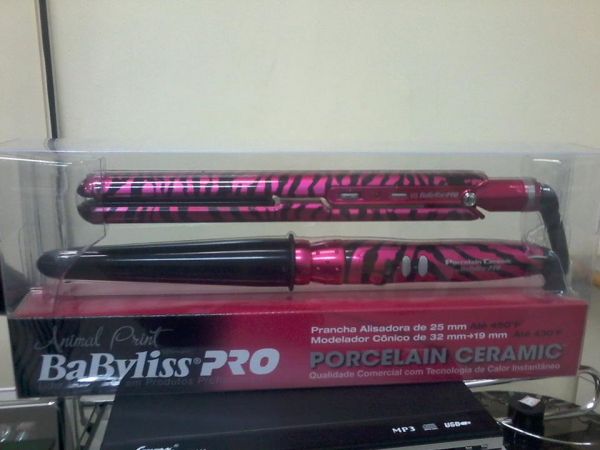 KIT BABYLISS PRO ANIMAL PRINT PORCELAIN CERAMIC - rosa